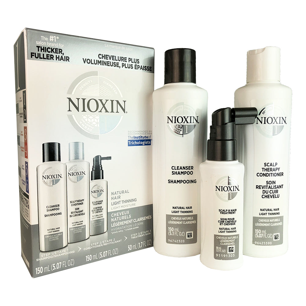 Nioxin System 1 Trial Kit (Cleanser Shampoo, Scalp Therapy Conditioner, Scalp & Hair Treatment)